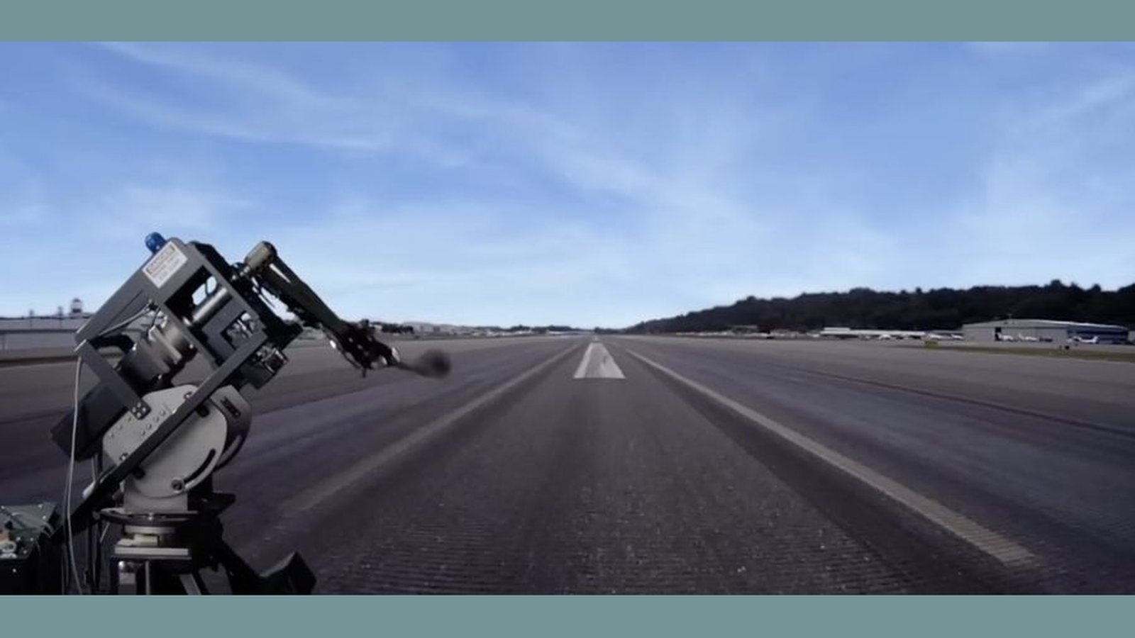 Aerodynamic testing rig on a runway
