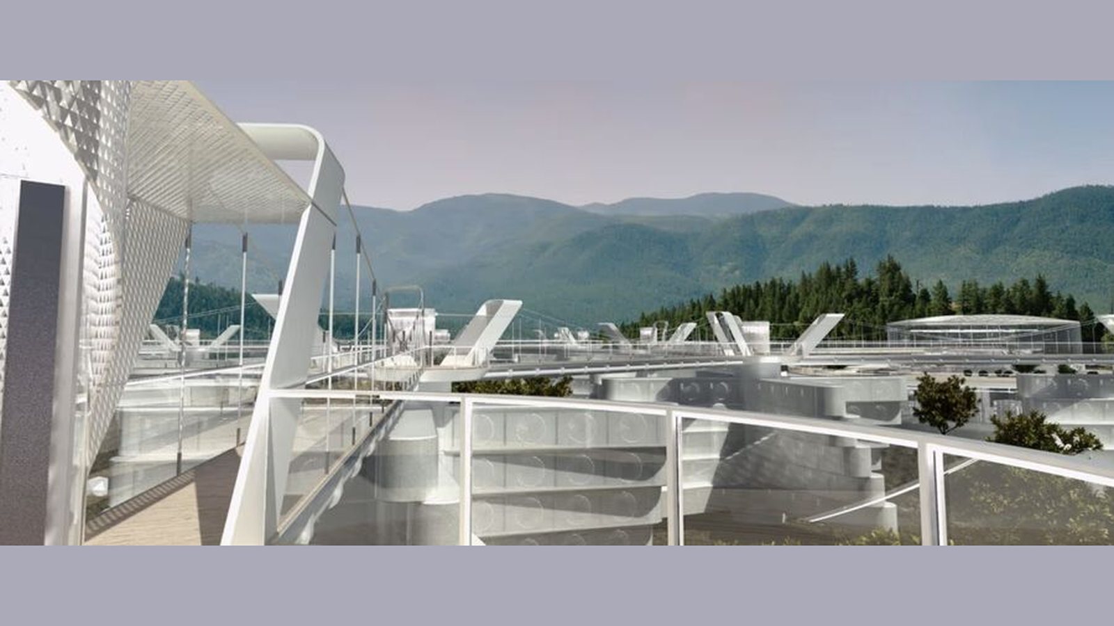 Direct air capture array rendering