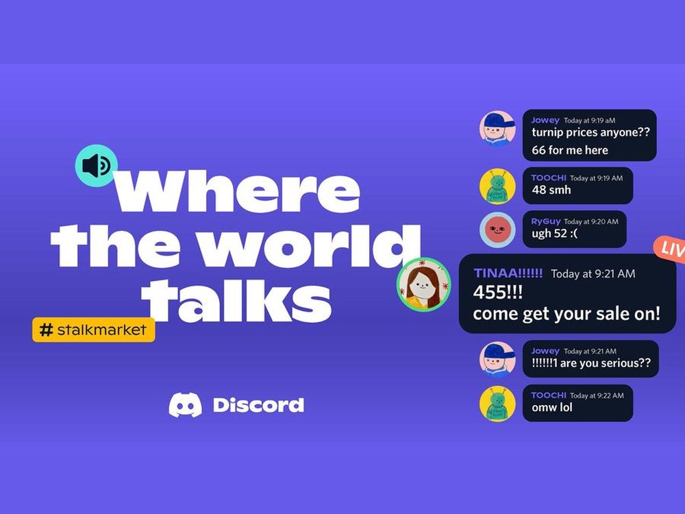 Campaign artwork with in-app conversation snippets
