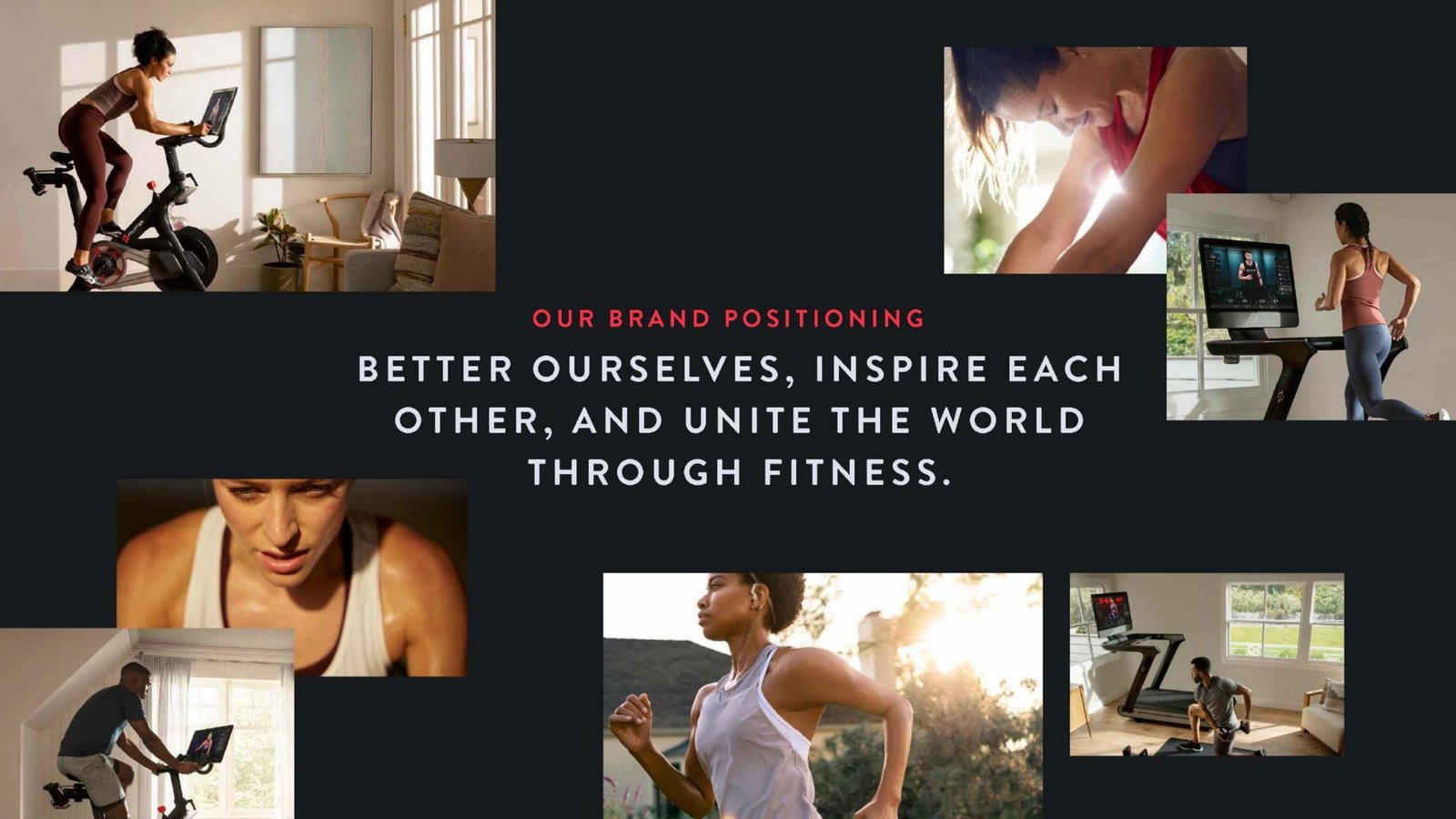 Master brand positioning: better ourselves, inspire each other, unite the world through fitness